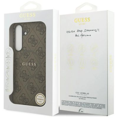 8. Etui Guess 4G Ring Classic Logo MagSafe na Samsung Galaxy S25 FE - brązowe