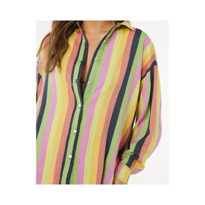 5. Koszula damska RIP CURL Neon Stripe Relaxed Shirt multikolor