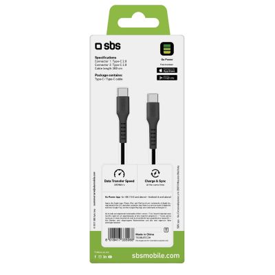3. Kabel SBS TECABLETCC3M USB-C - USB-C 3m - czarny
