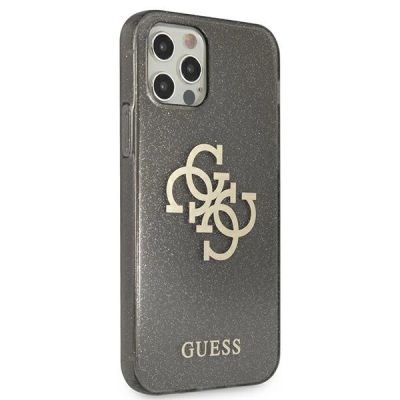 4. Etui Guess Glitter 4G Big Logo na iPhone 12 Pro Max - czarne