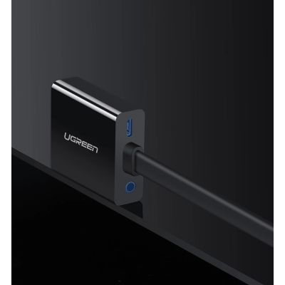 8. Ugreen adapter przejściówka HDMI - VGA micro USB / audio 3,5 mm mini jack czarny (40248)