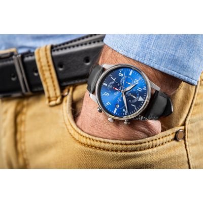 3. Zegarek Męski Giewont Chronograph Sapphire Czarno Niebieski GW5630-A3
