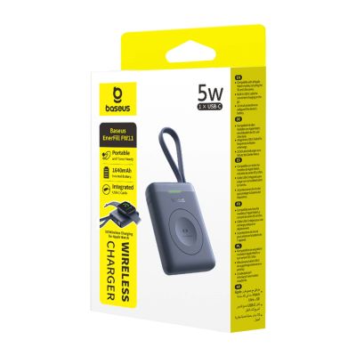 4. Powerbank Baseus EnerFill FW11 5W do Apple Watch z wbudowanym kablem - czarny