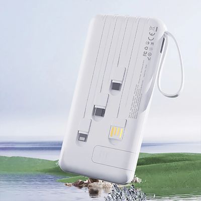 3. Powerbank Dudao K11 Pro 20000mAh z wbudowanymi kablami - biały