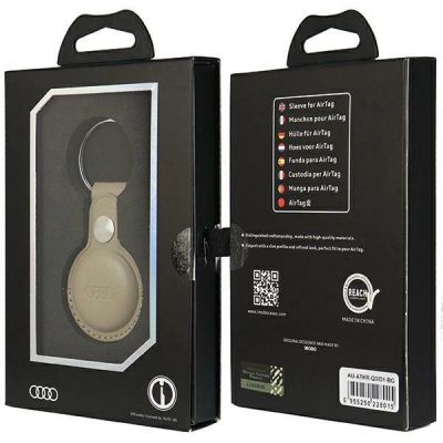 7. Etui Audi Synthetic Leather na AirTag - beżowe