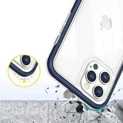 6. Clear 3in1 etui do iPhone 12 Pro żelowy pokrowiec z ramką niebieski