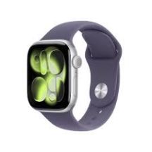 Apple Watch Series 11 GPS + Cellular 42mm Silver Aluminium Case with Purple Fog Sport Band - S/M