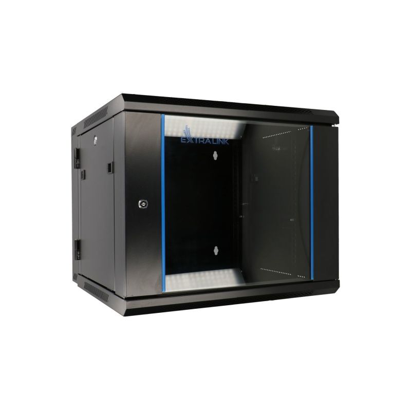 Extralink Szafa rack 9U 600x600 AZH Czarna montowana na ścianie, dwusekcyjna