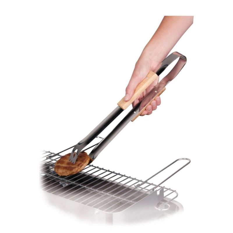 6. SZCZYPCE DO GRILLA Z DREWNIANĄ RĄCZKĄ
